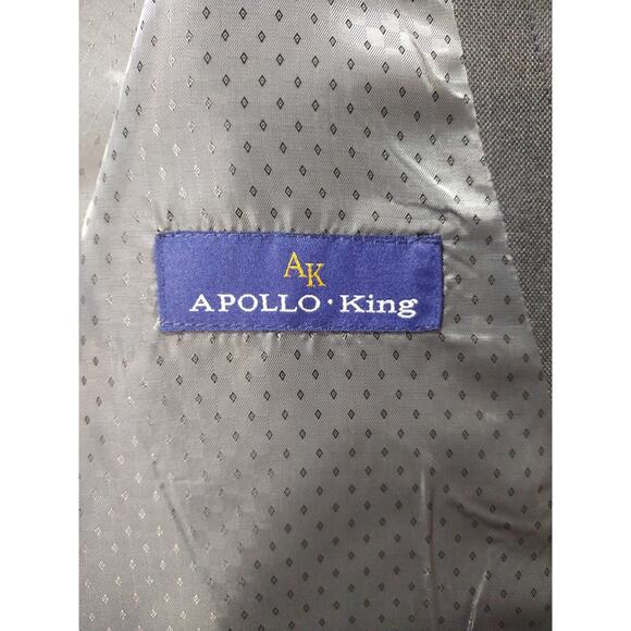 Apollo King Mens Super 160s Hand Tailoring Suit Jacket & Vest Char Black 44 - Picture 14 of 16